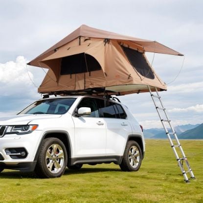 Picture of VEVOR Rooftop Tent Hard Shell 2-3 Person Waterproof for Jeep SUV Truck w/ Ladder