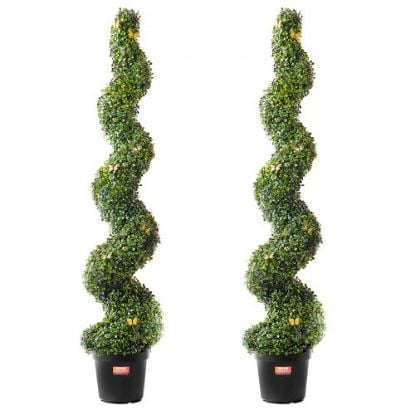 Picture of VEVOR 2 Pack 3' Artificial Cedar Topiary Tree Faux Plant UV Decor In/Outdoor