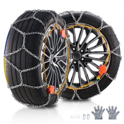 Picture of VEVOR 16 PCS Snow Chains Tire Width 8-8.8 in/205-225 mm for Car/Pickup/SUV/Truck