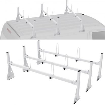 Picture of VEVOR Trailer Ladder Rack Van Roof Ladder Rack 600 lbs 56.7-63 inch Adjustable