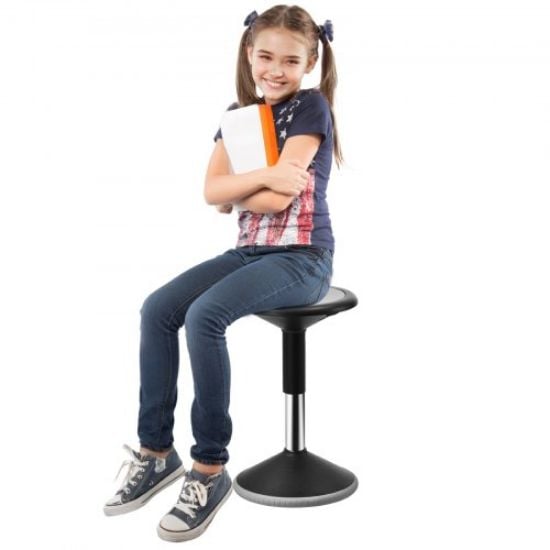 Picture of VEVOR Wobble Chair, Height-Adjustable (19.3-25") Wobble Chair with Fabric Cover, Flexible Seating Wobble Stool Made of Iron & Sponge, Ideal for School, Office & Home, 20° Tilt Angle, Age 12-18, Green