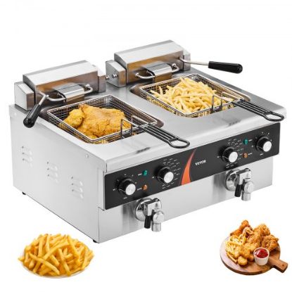 Picture of VEVOR Commercial Electric Deep Fryer Countertop Deep Fryer 3000W 30.6Qt / 29L