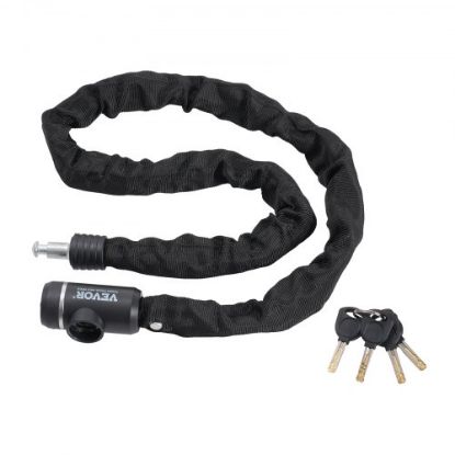 Picture of VEVOR Bike Chain lock 5.91 ft Safety Bike chain lock 9.5 mm thick black, suitable for electric bikes, motorcycles