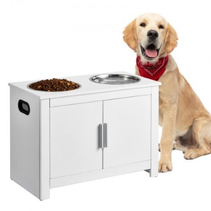 Picture of VEVOR Pet Feeding Station with Storage Dog Food & Toy Organizer Raised Dog Bowls