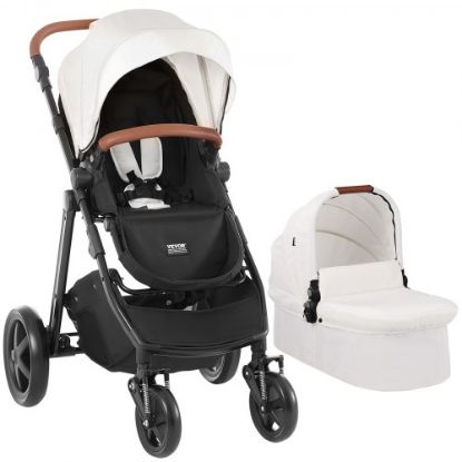 Picture of VEVOR Stroller Travel System With Bassinet Playard Baby Combo Set Light Gray