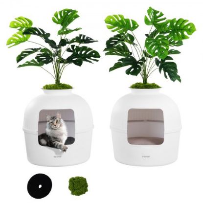 Picture of VEVOR Odor-Free Plant Cat Litter Box Hidden Cat Litter Box with Artificial Plant