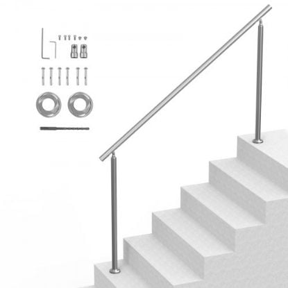 Picture of VEVOR 1-2 Handrails for Outdoor for Seniors Porch Deck Black Square Tube Steel