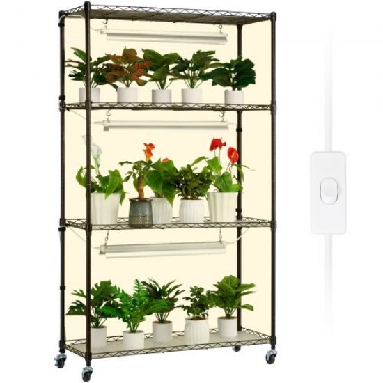 Picture of VEVOR Plant Stand with Grow Lights 4 Tiers 180W 59.1" Tall Plant Grow Shelf