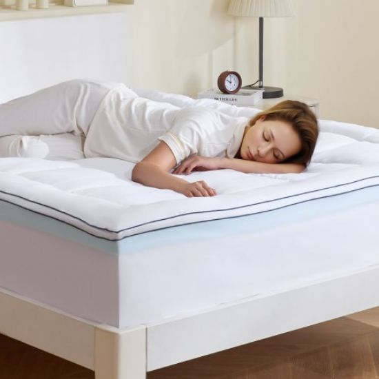 Picture of VEVOR Mattress Topper Premium Memory Foam Fiber Fill Queen Size 3 in Thickness