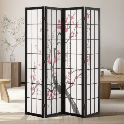 Picture of VEVOR Room Divider, 6 Panel Japanese Room Divider Screen, Wood Folding Privacy Screen Indoor, Japanese Partition Portable Decoration Dividers, for Room Separation Home Office Restaurant & Bedroom