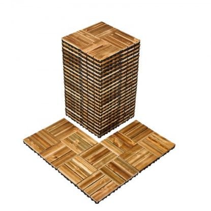 Picture of VEVOR Interlocking Deck Tiles Plastic Wood 27 Pack 12"x12" Waterproof for Porch