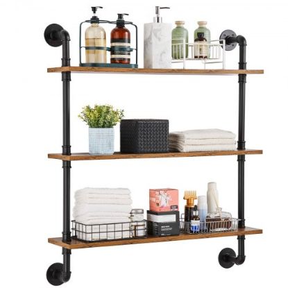 Picture of VEVOR Industrial Pipe Shelf 3 Tier 32x7.87in Wall-Mount for Kitchen Bedroom