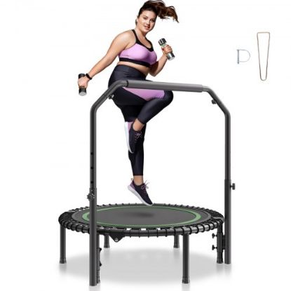 Picture of VEVOR 40" Foldable Mini Fitness Trampoline Adults Indoor Exercise Rebounder