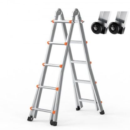 Picture of VEVOR Telescoping Ladder A Frame 16.7 FT Extension Multi-Function for Homework