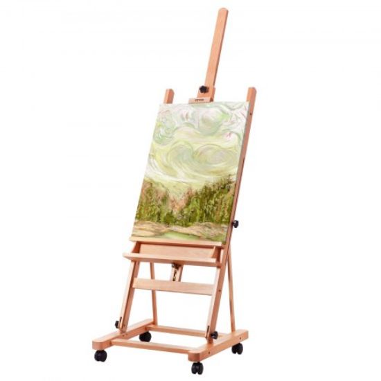 Picture of VEVOR Studio H-Frame Easel Holds Canvas Art up to 36" Beechwood Artists Easel