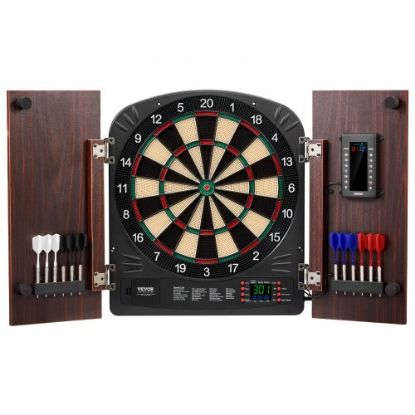 Picture of VEVOR Dartboard and Cabinet Set Official Size Complete Accessory Steel Tip Dart