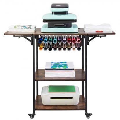 Picture of VEVOR Heat Press Table with Charging Station 3 Tier Movable Heat Press Stand