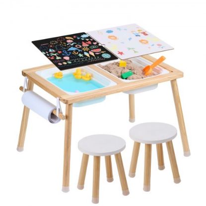 Picture of VEVOR Kids Sensory Table Indoor Wooden Play Sand Water Table with 3 Storage Bins