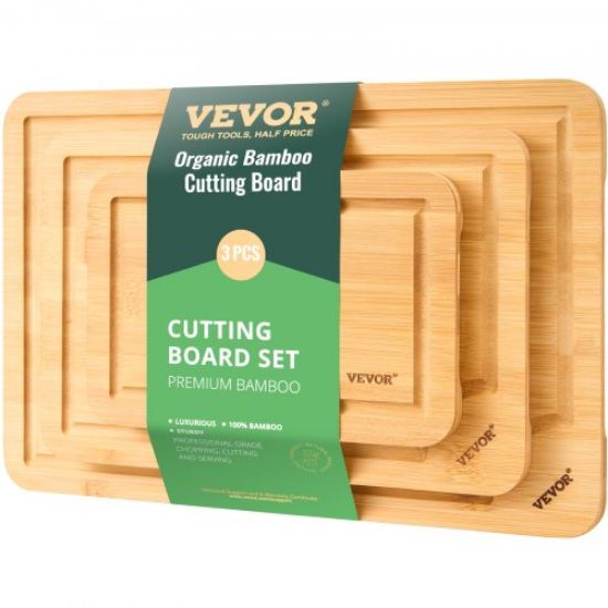 Picture of Bamboo Cutting Board Premium Versatile Cut Board with Built-in Handle