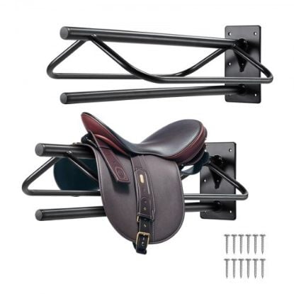 Picture of VEVOR Wall Mounted Saddle Rack Three Tiers Swing Out Saddle Pad Holder