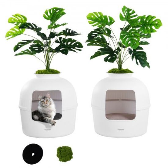 Picture of VEVOR Odor-Free Plant Cat Litter Box Hidden Cat Litter Box with Artificial Plant