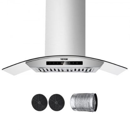 Picture of VEVOR 30" Wall Mount Range Hood Ceiling Mount Vent 800CFM Gesture & Touch Control