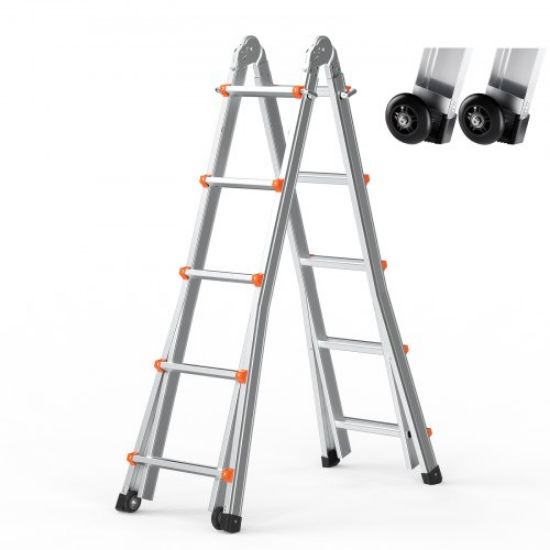 Picture of VEVOR Telescoping Ladder A Frame 15 FT Extension Multi-Function for Homework