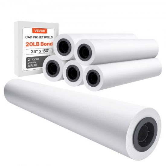 Picture of Wide Format Paper Plotter Paper 4 Rolls 36 in x 150 ft CAD Bond Rolls