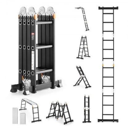 Picture of Multi-Purpose Folding Ladder 7-in-1 5 Step 19ft Reach Height for Work