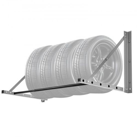 Picture of Wall Mounted Folding Tire Rack 32"- 48" Adjustable Storage Rack for Garage